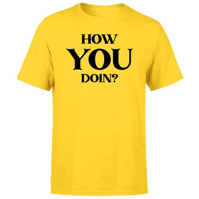 How You Doin? Men's T-Shirt - Yellow - XS on Productcaster.