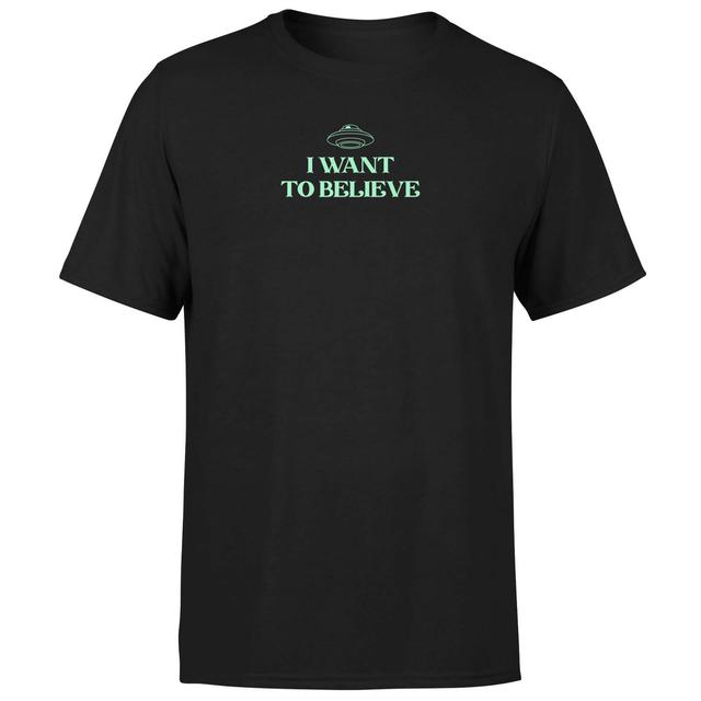 I Want To Believe Men's T-Shirt - Black - S - Black on Productcaster.