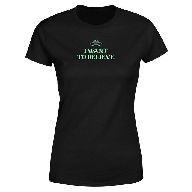 I Want To Believe Women's T-Shirt - Black - XL - Schwarz on Productcaster.