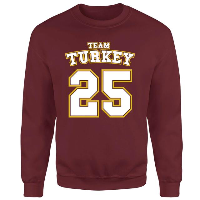 Christmas Sports Team Turkey Unisex Sweatshirt - Burgundy - M - Burgundy on Productcaster.