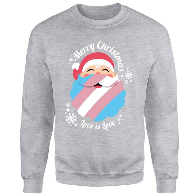 LGBTQ+ Trans Positive Christmas Unisex Christmas Jumper - Grey - L - Grey on Productcaster.