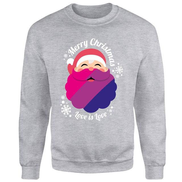 LGBTQ+ Bisexual Christmas Love Unisex Christmas Jumper - Grey - L - Grey on Productcaster.