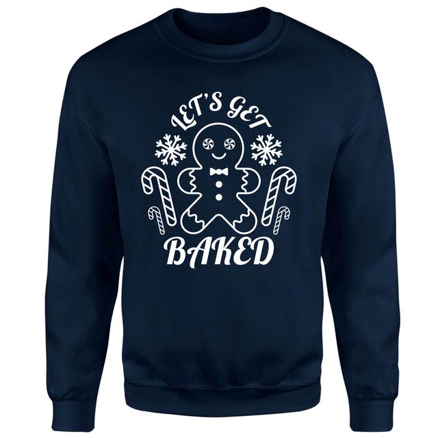 Let's Get Baked Unisex Christmas Jumper - Navy - S - Marineblau on Productcaster.