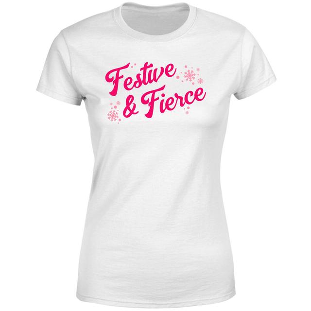 Snowy Festive & Fierce Women's T-Shirt - White - L - Weiß on Productcaster.