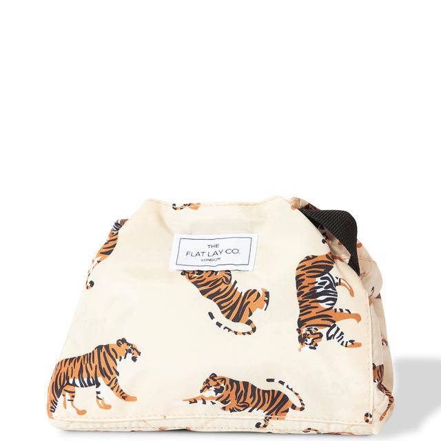 The Flat Lay Co. Drawstring Bag - Beige Tigers on Productcaster.