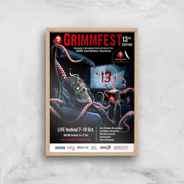 Lámina Giclée Art de Grimmfest 13 edición 2021 - A4 - Wooden Frame on Productcaster.