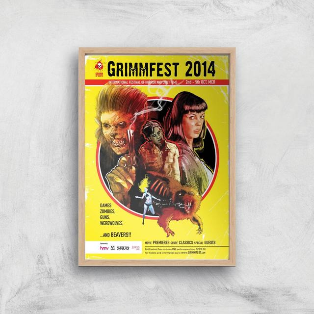 Lámina Giclée Art de Grimmfest 2014 - A4 - Wooden Frame on Productcaster.