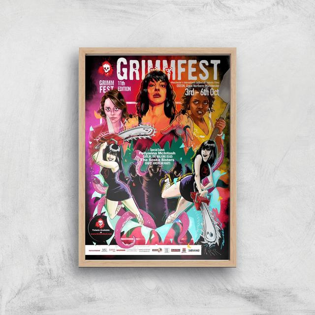 Lámina Giclée Art de Grimmfest 11 edición 2019 - A4 - Wooden Frame on Productcaster.