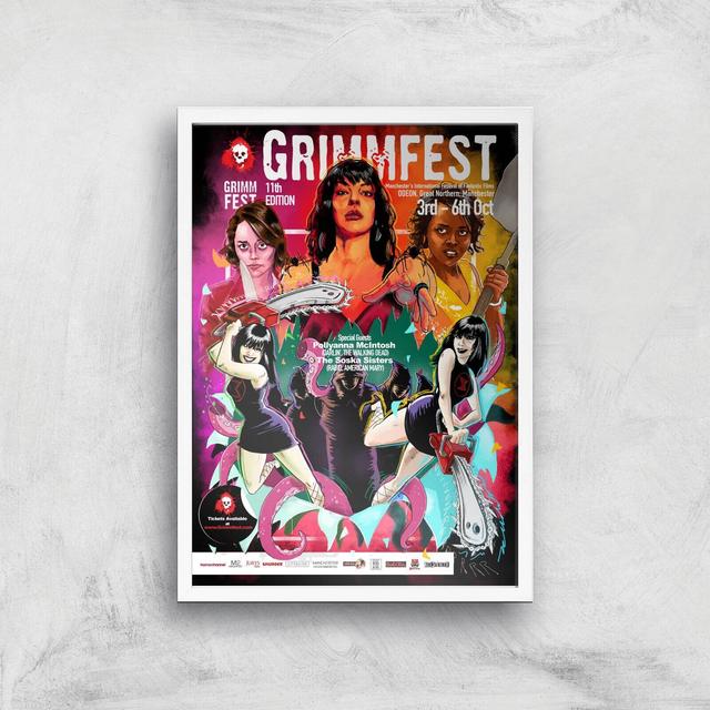 Grimmfest 11th Edition 2019 Giclée Art Print - A3 - White Frame on Productcaster.