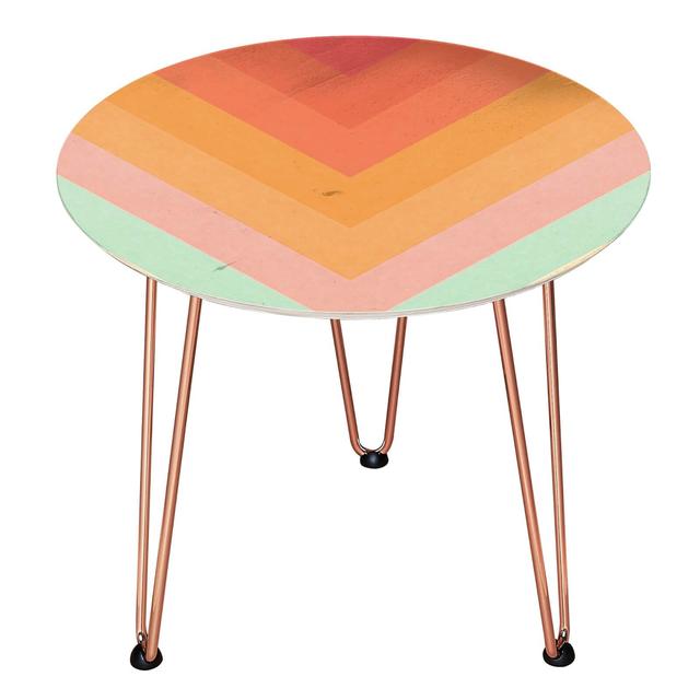 Decorsome Rainbow Chervons Wooden Side Table - Gold on Productcaster.