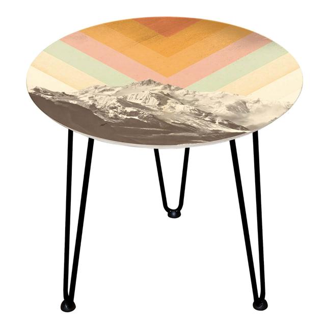 Decorsome Mountainscape Triangles Wooden Side Table - Schwarz on Productcaster.