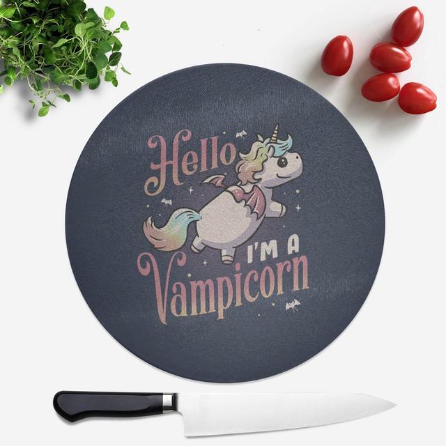 Hello, I'm A Vampicorn Round Chopping Board on Productcaster.