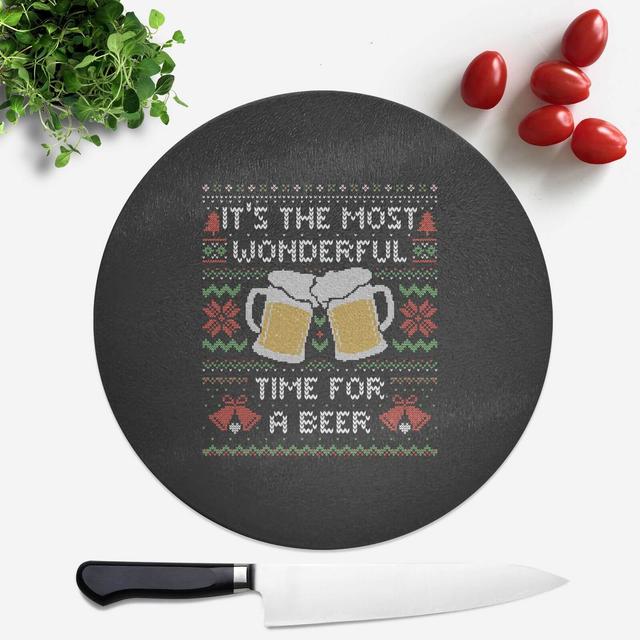 Its The Most Wonderful Time For A Beer Round Chopping Board on Productcaster.