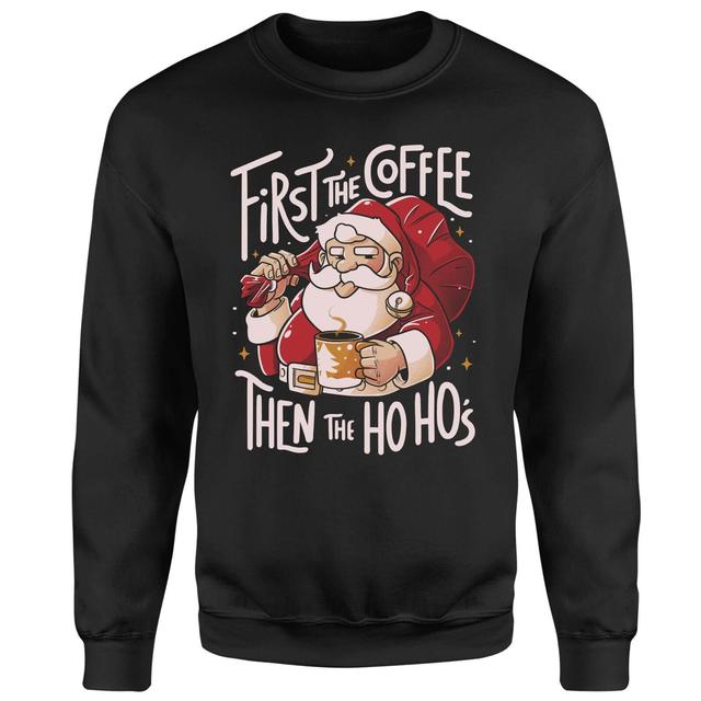 Santa Coffee Unisex Christmas Jumper - Black - M - Schwarz on Productcaster.