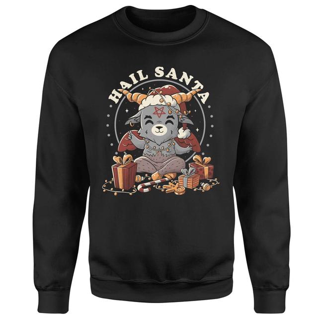 Hail Satan Santa Unisex Christmas Jumper - Black - XL - Schwarz on Productcaster.