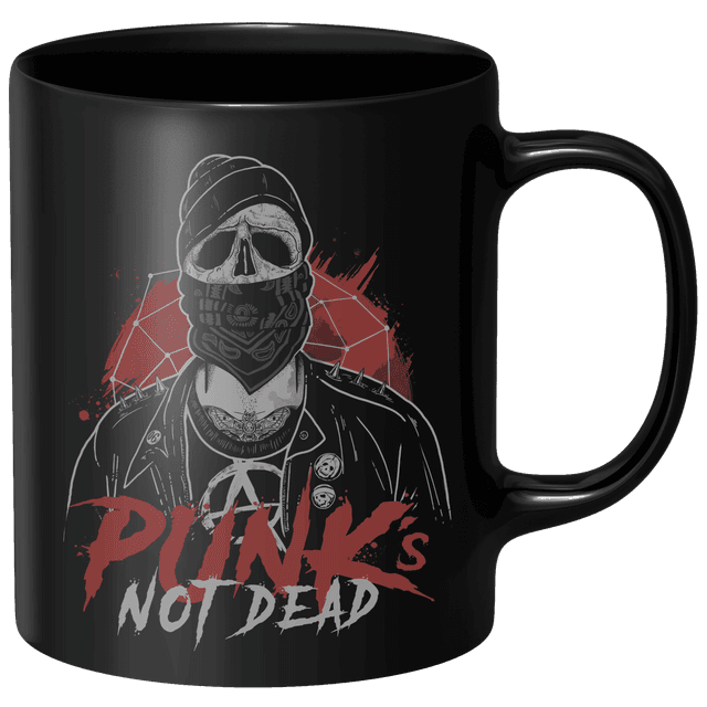 Punks Not Dead Mug - Black Schwarz on Productcaster.