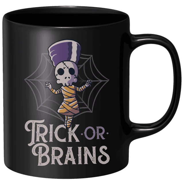 Trick Or Brains Mug - Black Schwarz on Productcaster.