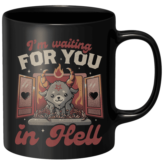 Waiting For You Mug - Black on Productcaster.