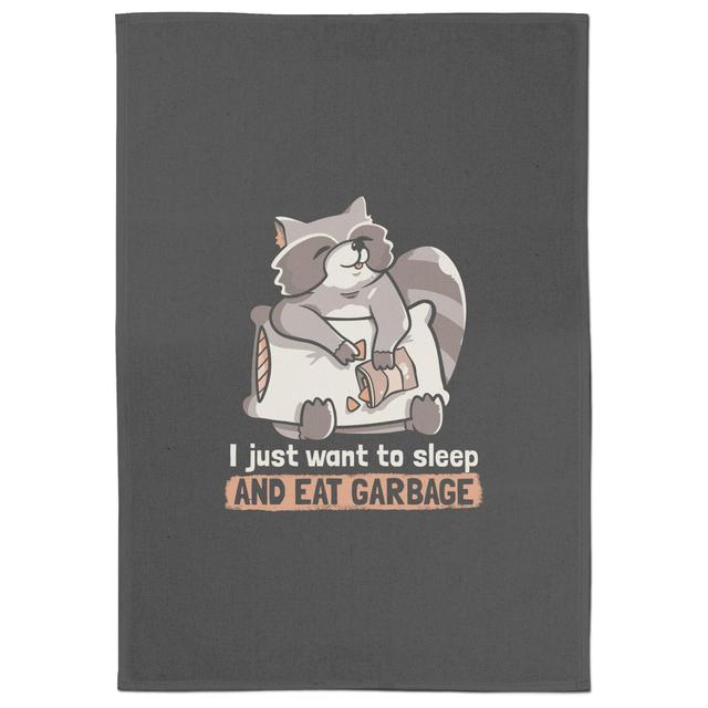 Sleep And Eat Garbage Tea Towel on Productcaster.