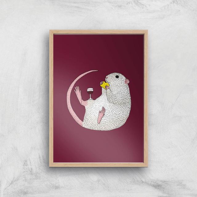 Nibbles Giclee Art Print - A3 - Wooden Frame on Productcaster.