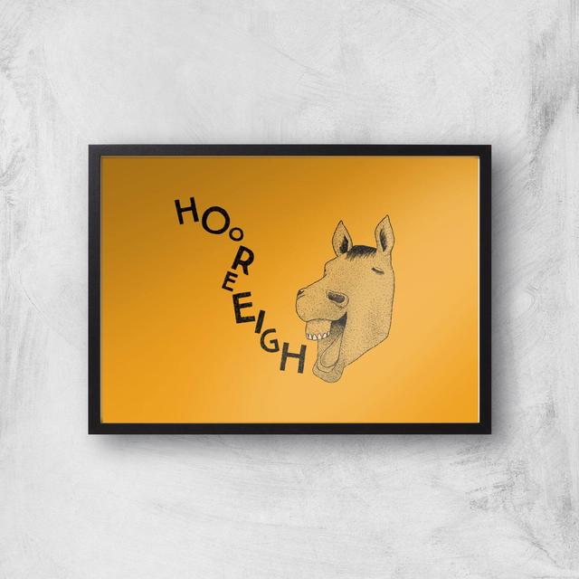 Hooray Horse Giclee Art Print - A3 - Black Frame on Productcaster.