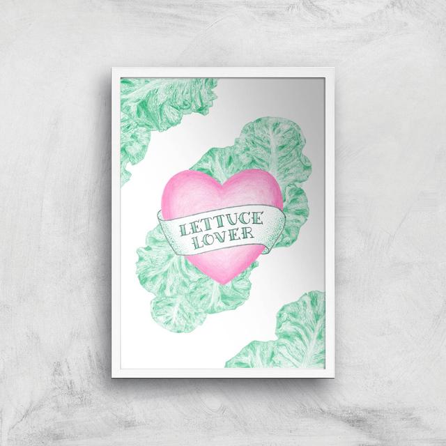 Lettuce Lover Giclee Art Print - A2 - White Frame on Productcaster.