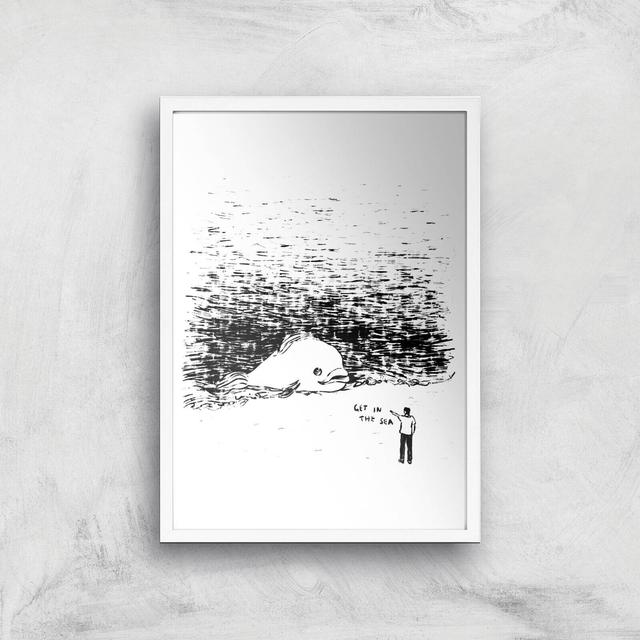 Get In The Sea Giclee Art Print - A3 - White Frame on Productcaster.