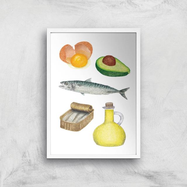 Good Fats Giclee Art Print - A3 - White Frame on Productcaster.