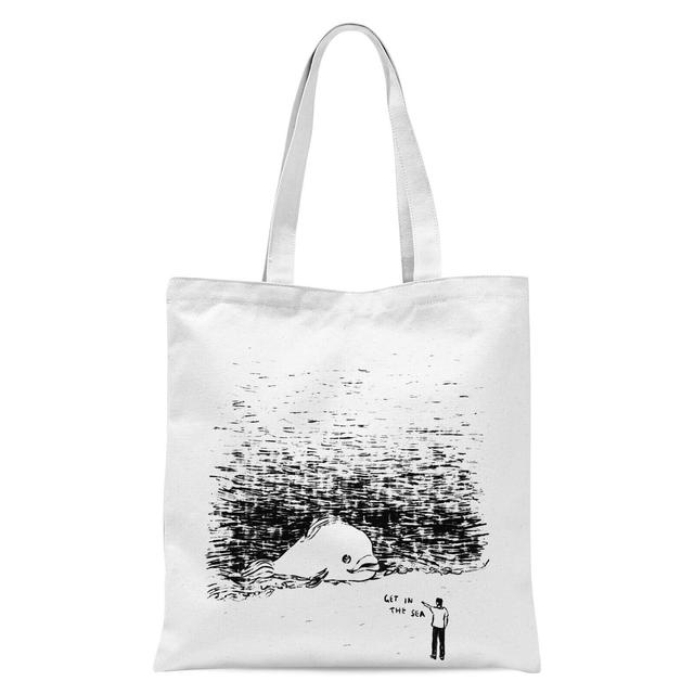 Get In The Sea Tote Bag - White on Productcaster.