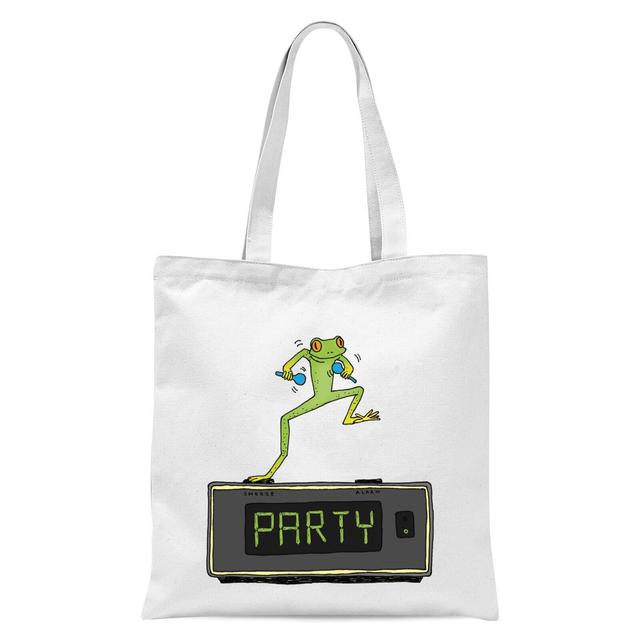 Party Frog Tote Bag - White on Productcaster.