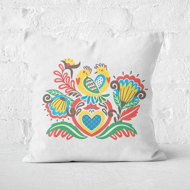 Down Home Birds Square Cushion - 40x40cm - Soft Touch on Productcaster.