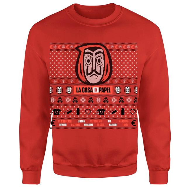 Sudadera navideña unisex Dali Mask de Money Heist - Rojo - L - Rojo on Productcaster.