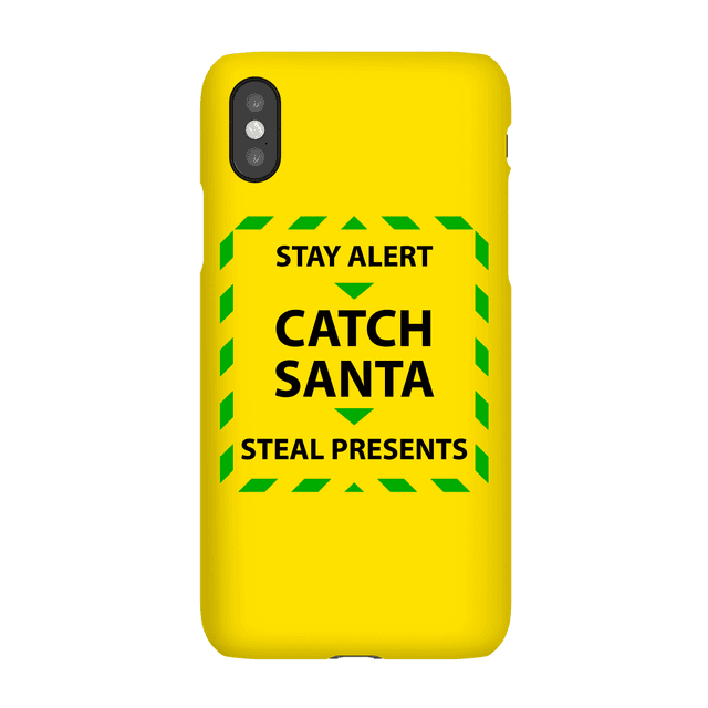 Stay Alert & Catch Santa Phone Case for iPhone and Android - iPhone X - Snap Case - Matte on Productcaster.