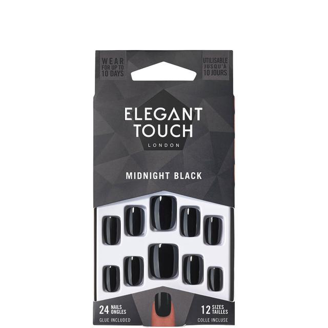 Elegant Touch False Nails - Midnight Black on Productcaster.