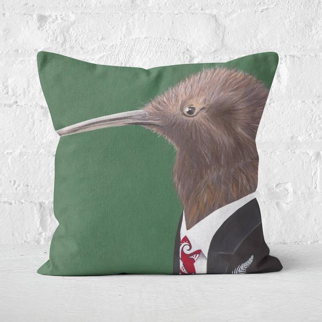 Kiwi In Suit Square Cushion - 60x60cm - Soft Touch on Productcaster.