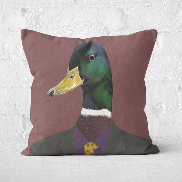 Duck In Suit Square Cushion - 40x40cm - Soft Touch on Productcaster.