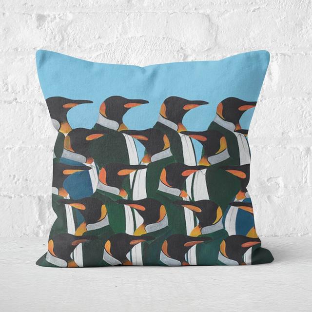 Penguins In Suits Square Cushion - 50x50cm - Soft Touch on Productcaster.