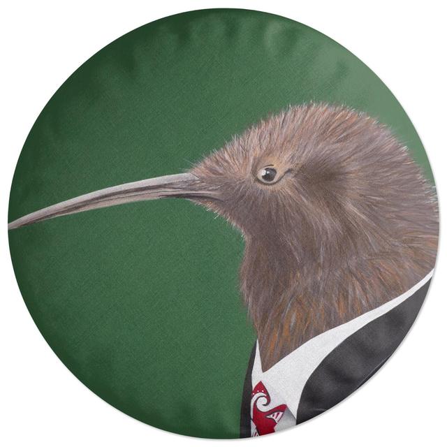 Decorsome Kiwi In Suit Round Cushion on Productcaster.