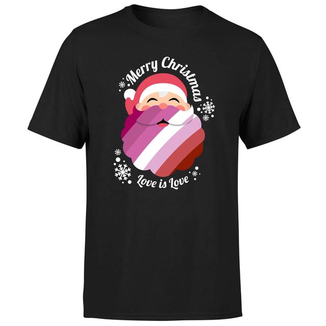 LGBTQ+ Lesbian Christmas Love Men's T-Shirt - Black - 4XL - Schwarz on Productcaster.