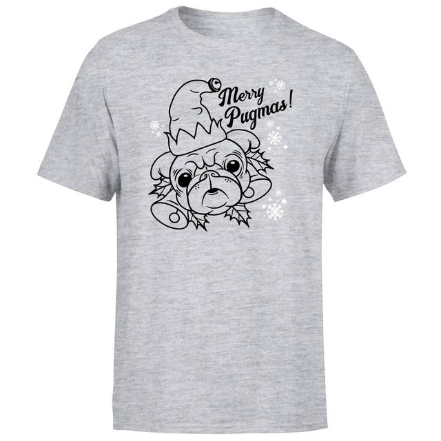 Merry Pugmas Men's T-Shirt - Grey - XXL - Grey on Productcaster.