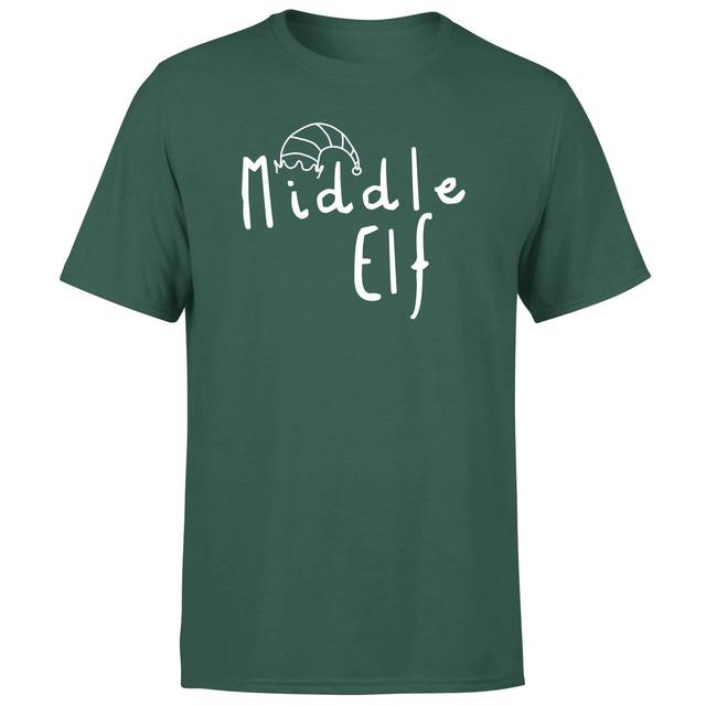 Middle Christmas Elf Men's T-Shirt - Green - XS - Grün on Productcaster.