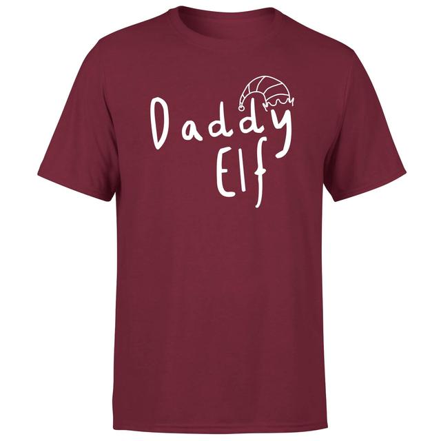 Daddy Elf Men's T-Shirt - Burgundy - XS on Productcaster.