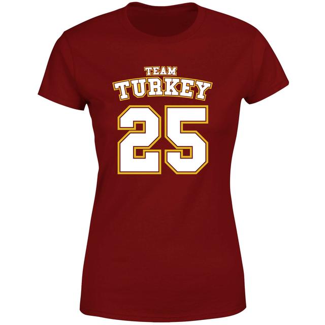 Christmas Sports Team Turkey Women's T-Shirt - Burgundy - XXL - Burgundy on Productcaster.