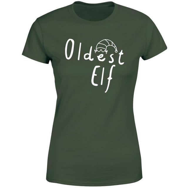 Oldest Christmas Elf Women's T-Shirt - Green - XL on Productcaster.