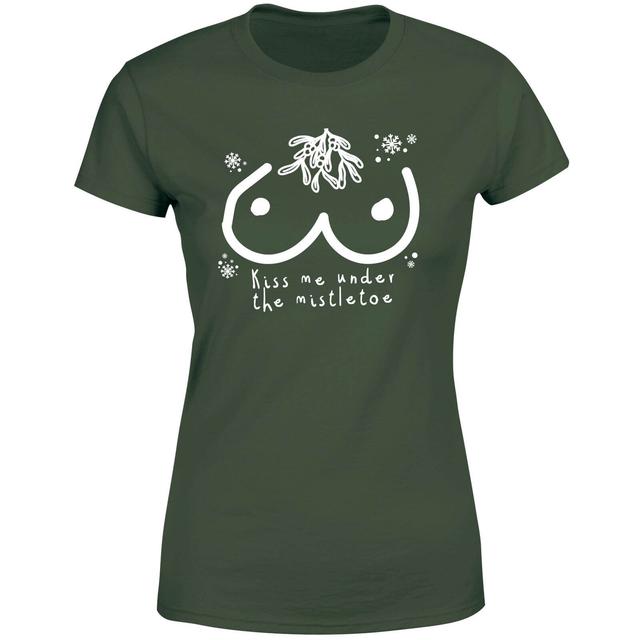 Kiss Me Under The Mistletoe Women's T-Shirt - Green - XXL - Green on Productcaster.