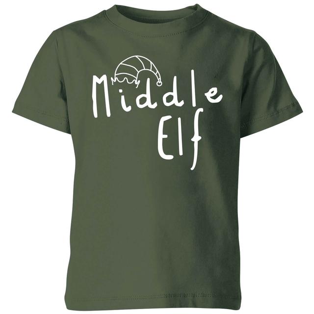 Middle Christmas Elf Kids' T-Shirt - Green - 9-10 Jahre - Grün on Productcaster.