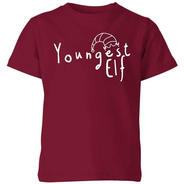 Youngest Elf Kids' T-Shirt - Burgundy - 9-10 Jahre - Burgundy on Productcaster.