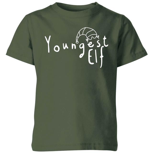 Youngest Christmas Elf Kids' T-Shirt - Green - 5-6 Years - Green on Productcaster.