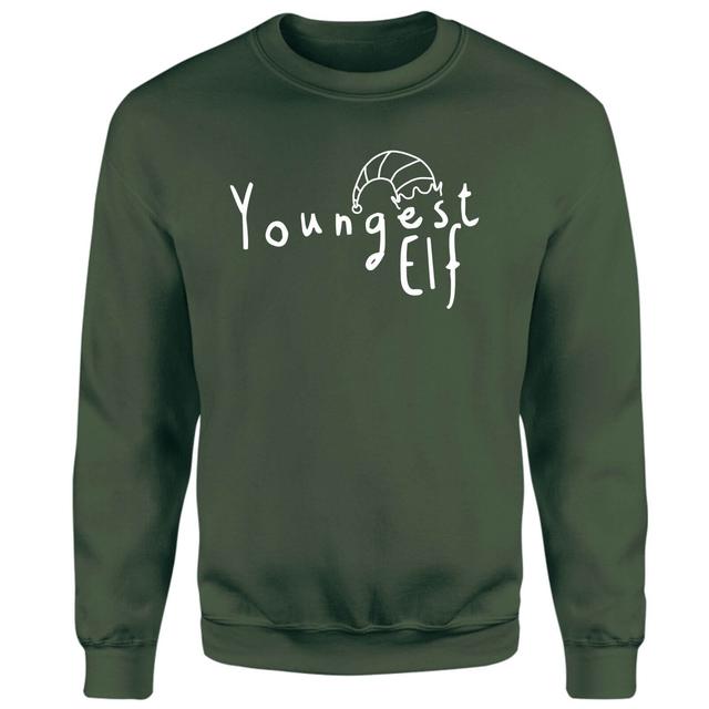 Youngest Christmas Elf Sweatshirt - Green - XXL - Grün on Productcaster.