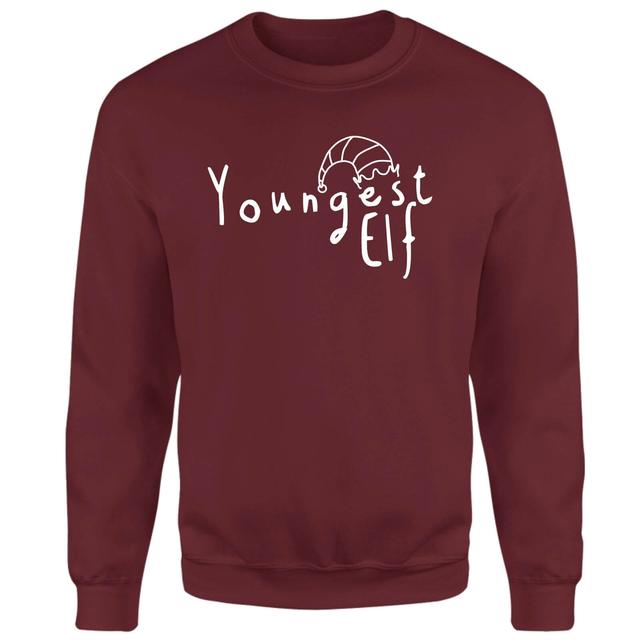 Youngest Elf Sweatshirt - Burgundy - XL - Burgundy on Productcaster.